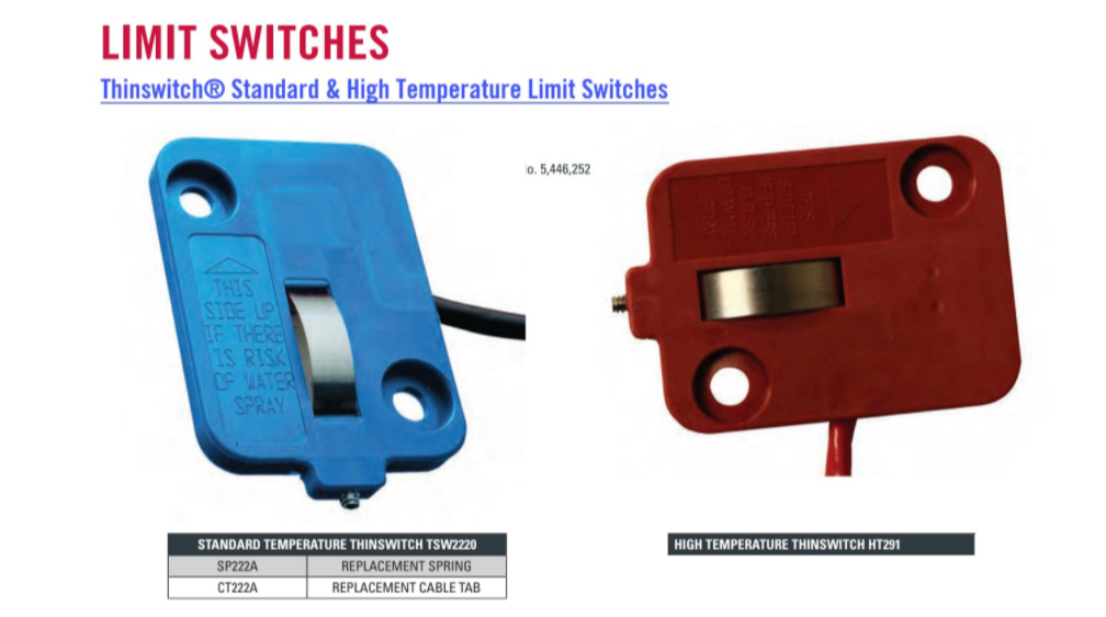 Standard & High Temperature Limit Switches